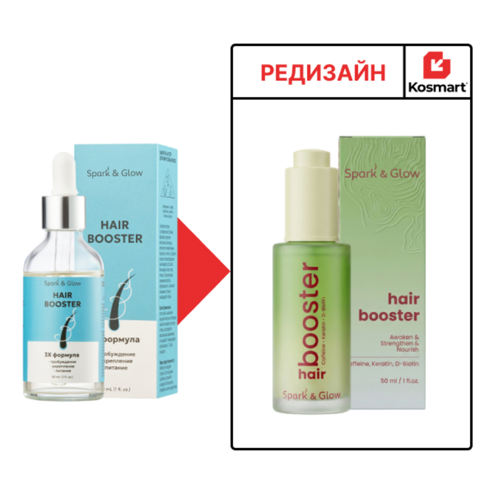 Spark'&Glow Сыворотка-бустер для кожи головы и волос с кофеином - Booster serum for scalp&hair, 50мл